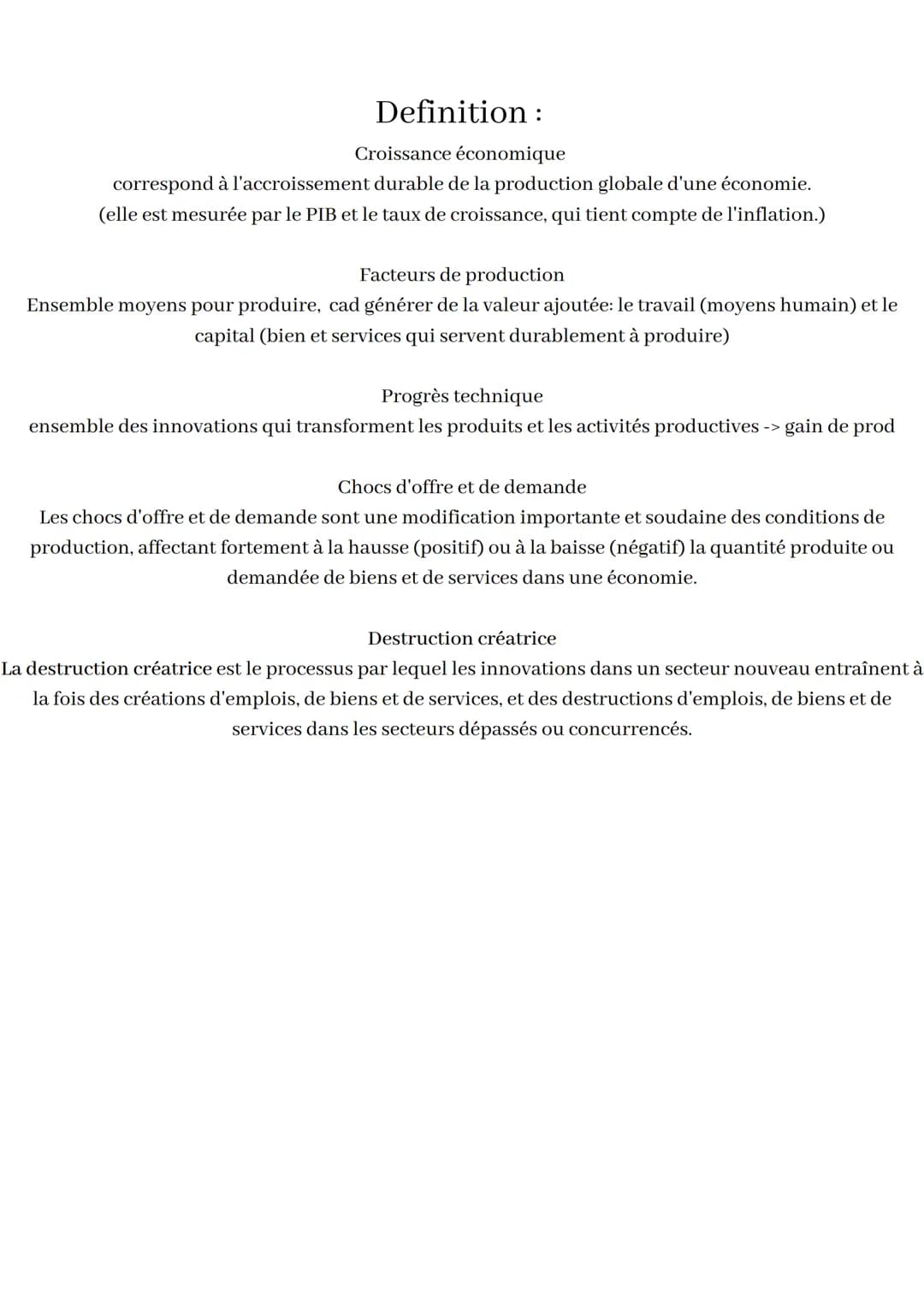 CHAPITRE 1
QUELLES SONT LES SOURCES
ET LES DEFIS DE LA
CROISSANCE
ECONOMIQUE ?
I. SOURCES ET CROISSANCES ECO
A. acumulation des facteurs
Lac