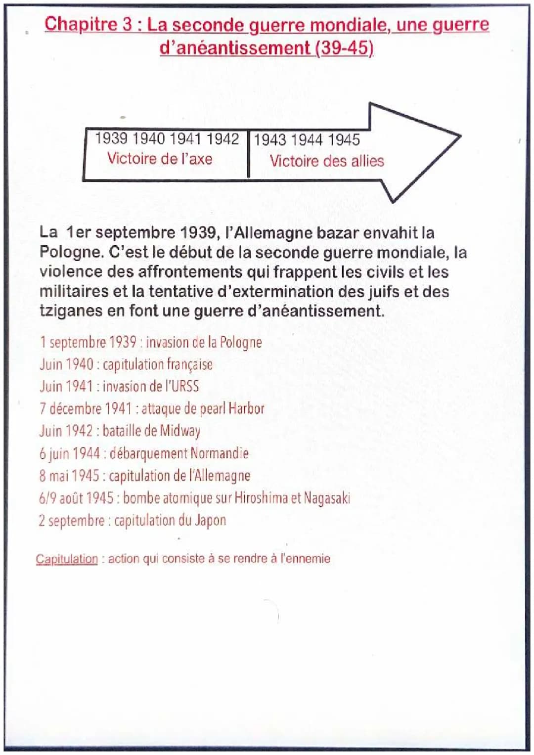 La seconde guerre mondiale 