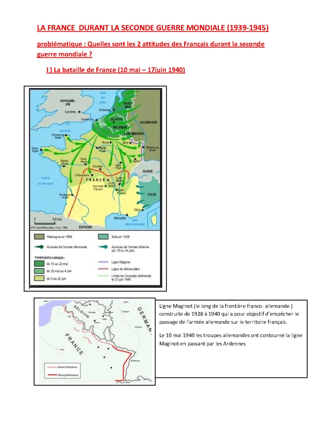 La France pendant la Seconde Guerre mondiale : Résumé et Fiches de Révision