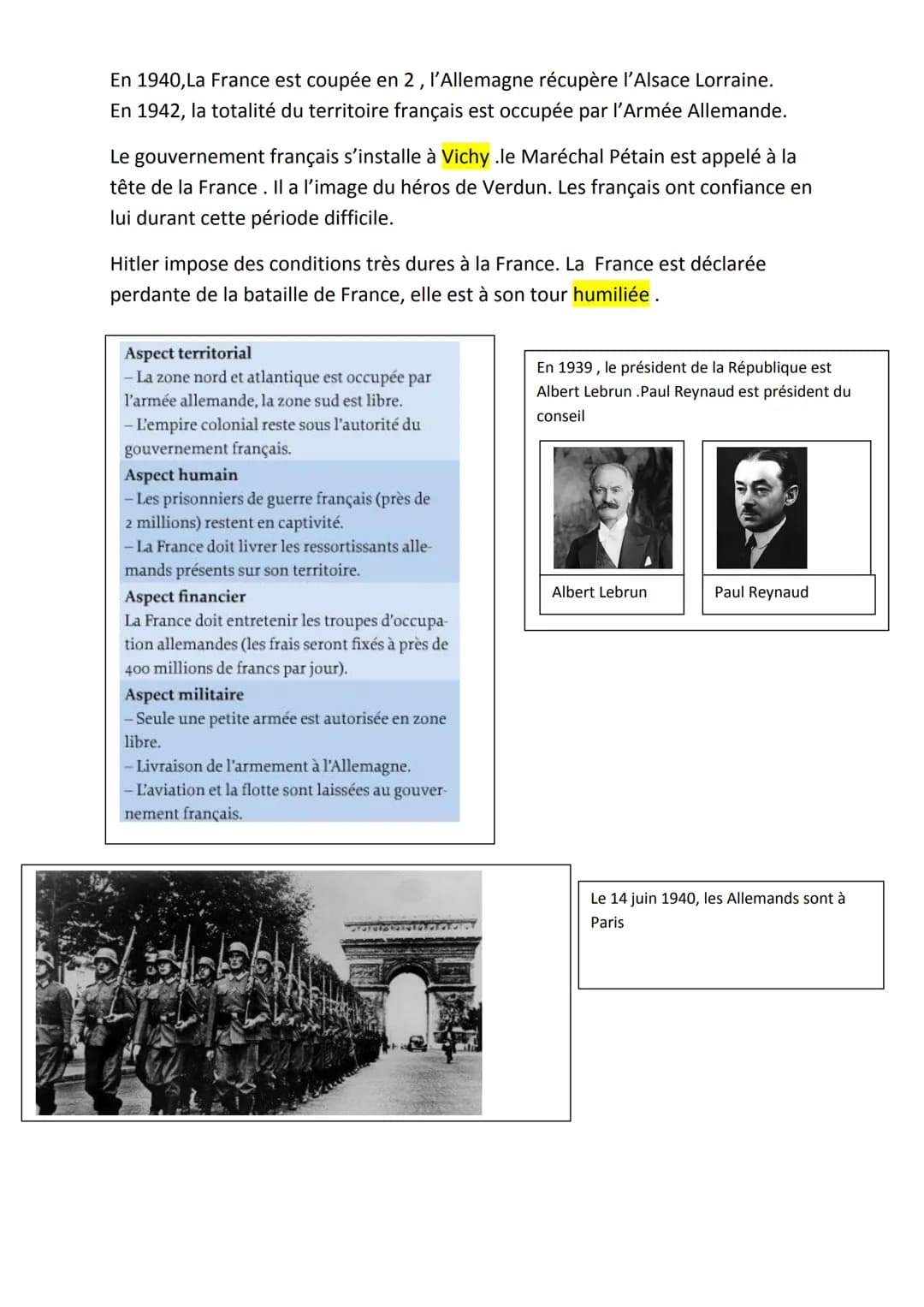 LA FRANCE DURANT LA SECONDE GUERRE MONDIALE (1939-1945)
problématique : Quelles sont les 2 attitudes des Français durant la seconde
guerre m