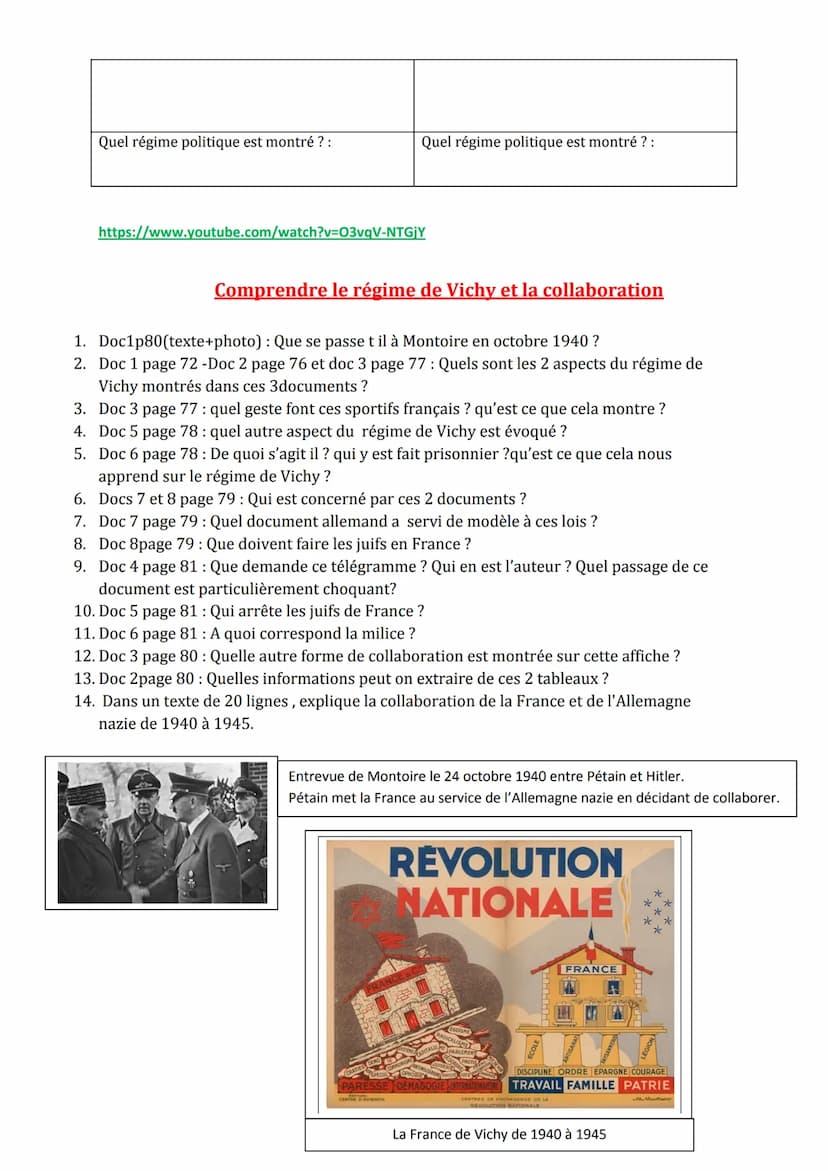LA FRANCE DURANT LA SECONDE GUERRE MONDIALE (1939-1945)
problématique : Quelles sont les 2 attitudes des Français durant la seconde
guerre m