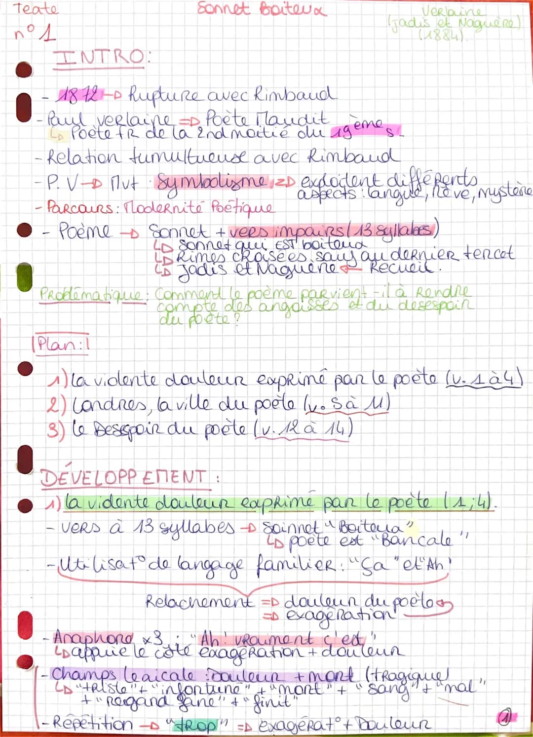 Teate
nos
Sonnet Boiteux
INTRO:
1872- Rupture avec Rimbaud
-Paul verlaine =D Poète Maudit
4 Poete FR de la 2nd moitié du igeme.
-
Verbouine
