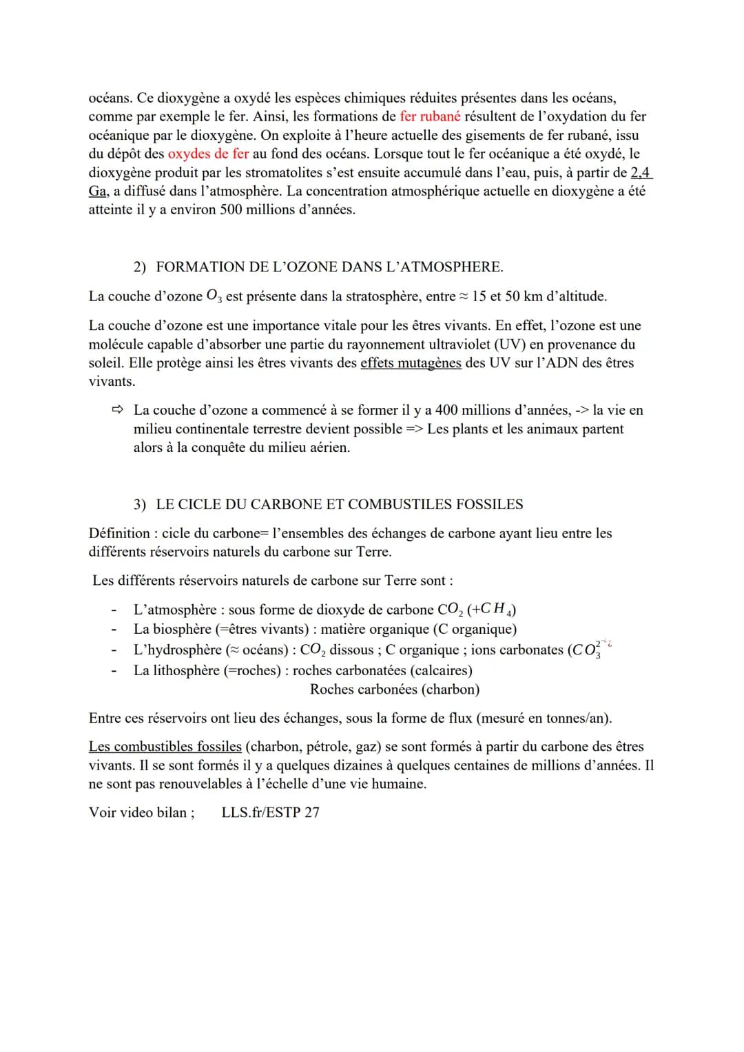 THEME 1: SCIENCE, CLIMAT ET SOCIETE
CHAPITRE 1: L'ATMOSPHERE TERRESTRE ET LA VIE.
La terre est formée il y a 4,6 milliards d'années, en même