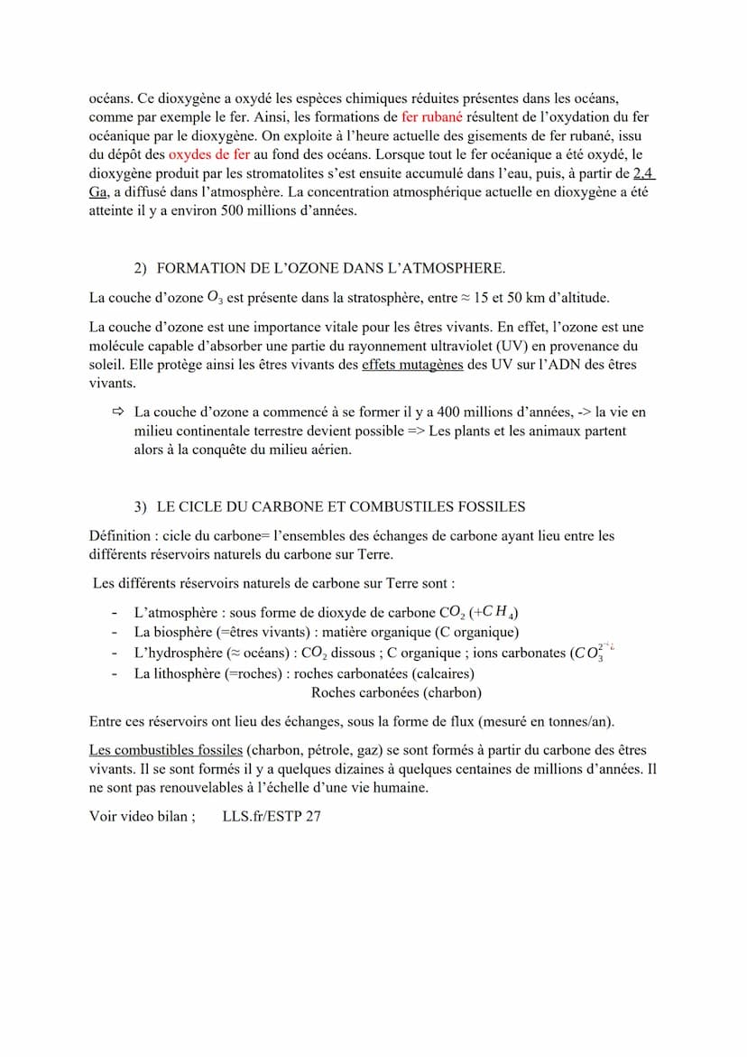 THEME 1: SCIENCE, CLIMAT ET SOCIETE
CHAPITRE 1: L'ATMOSPHERE TERRESTRE ET LA VIE.
La terre est formée il y a 4,6 milliards d'années, en même