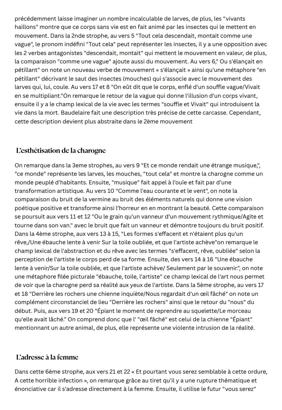 Une charogne
Charles Baudelaire
Introduction
Grâce à ce recueil Baudelaire à pour objectif d'atteindre la beauté poétique, peu
importe si el