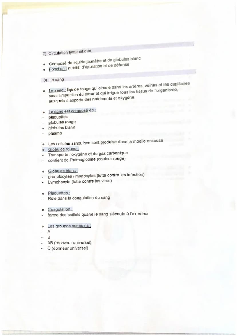 Module 3: Evaluation de l'état clinique d'une personne
I. L'appareil cardio-vasculaire
• Le cœur: Organe musculaire creux, qui constitue l'é