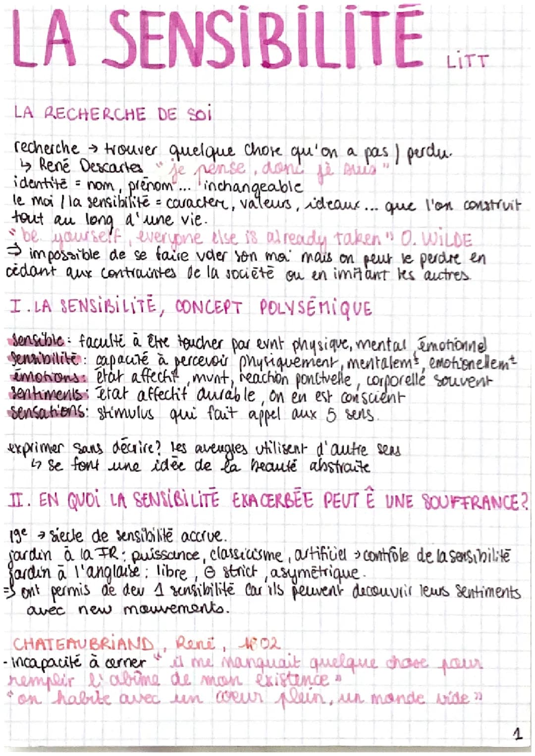 Exploration de la Sensibilité en Littérature et Philosophie