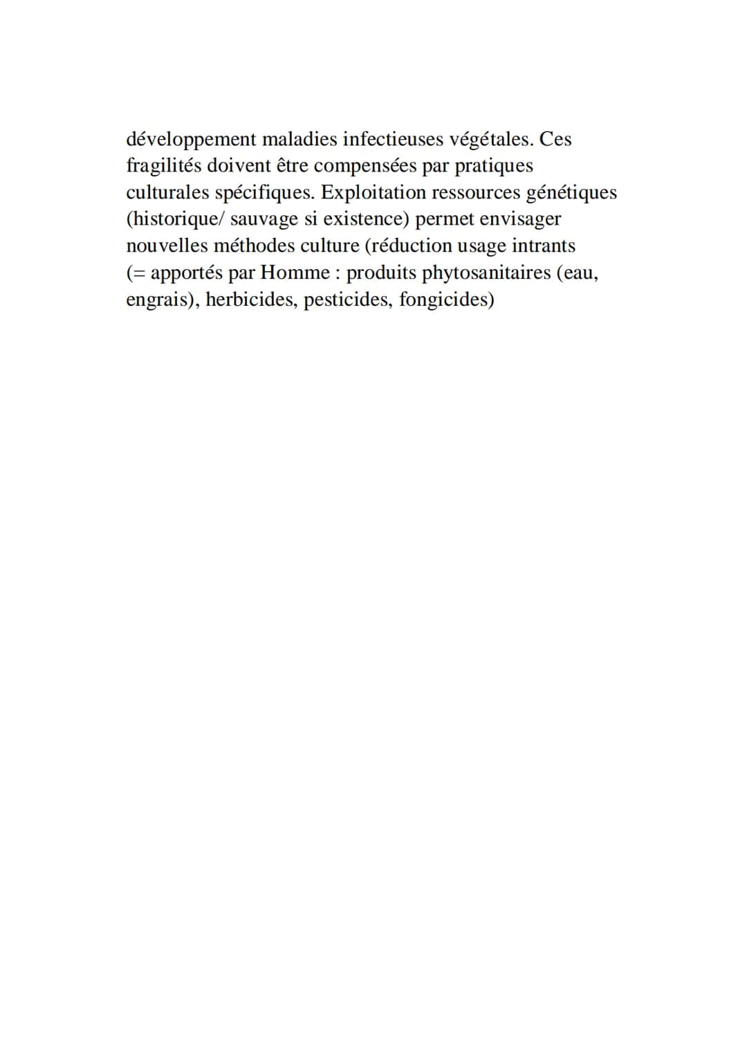 1)
Domestication des plantes
Domestication
A) de la plante sauvage à la plante cultivée :
- Syndrome de domestication = ensemble caractères 