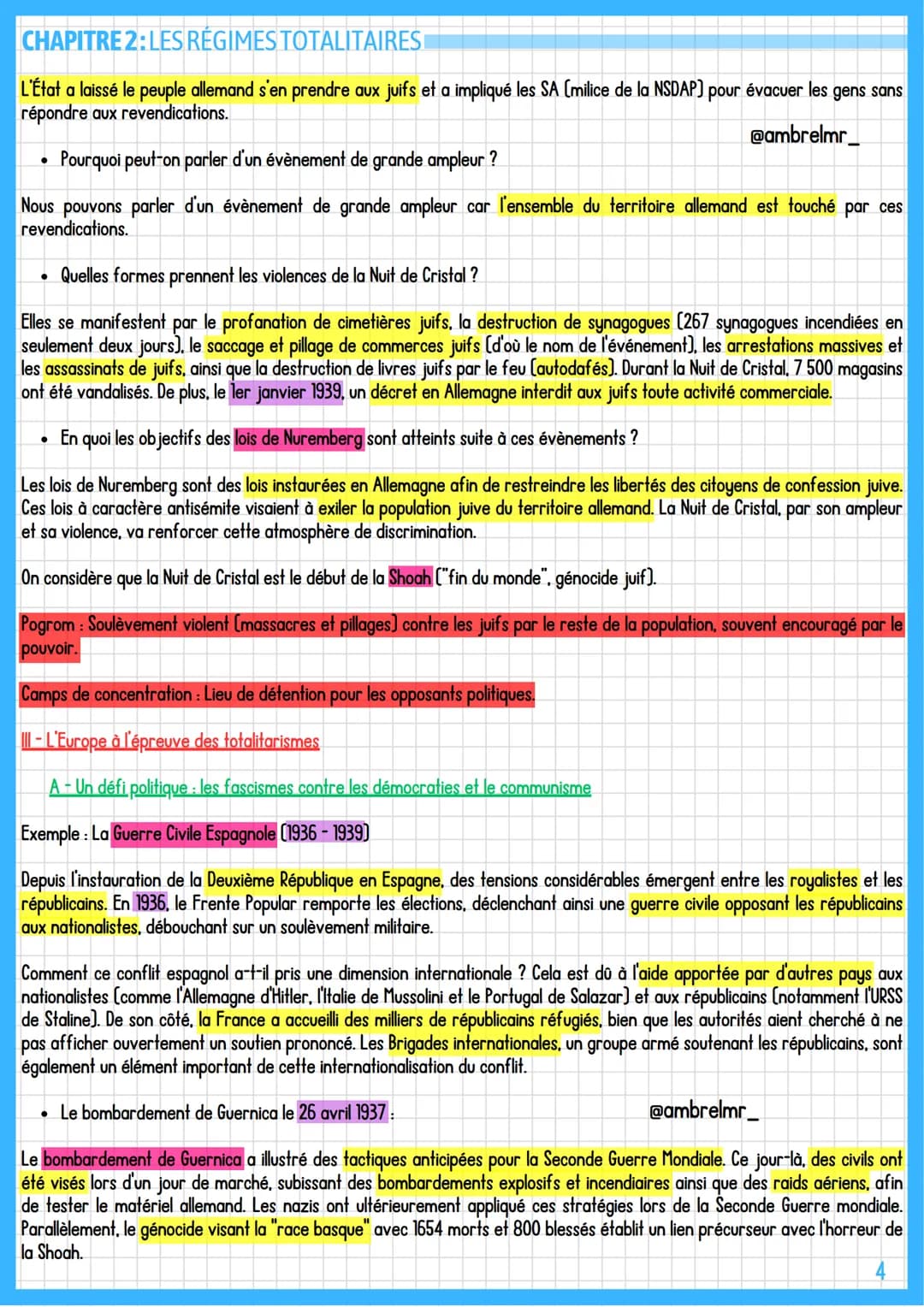 HISTOIRE
CHAPITRE 2
Les régimes totalitaires
@ambrelmr_
Introduction: Après la Première Guerre Mondiale, des régimes d'un nouveau type surgi