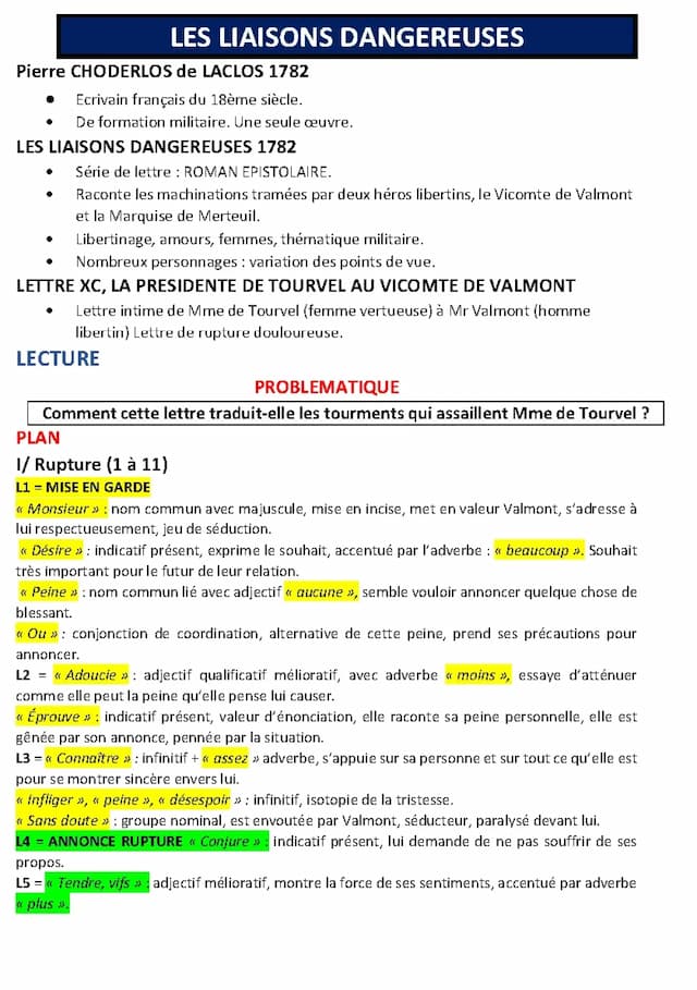 Know analyse LETTRE XC (liaisons dangereuses) - DE LACLOS thumbnail