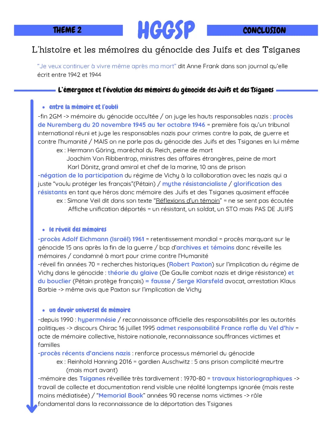 Histoire et mémoires - conclusion