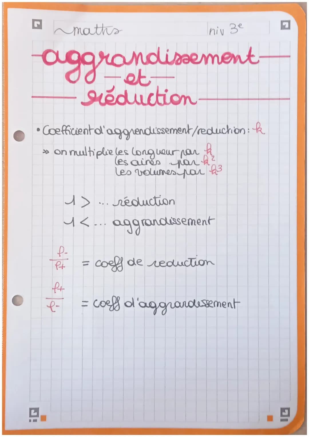Agrandissement et réduction 