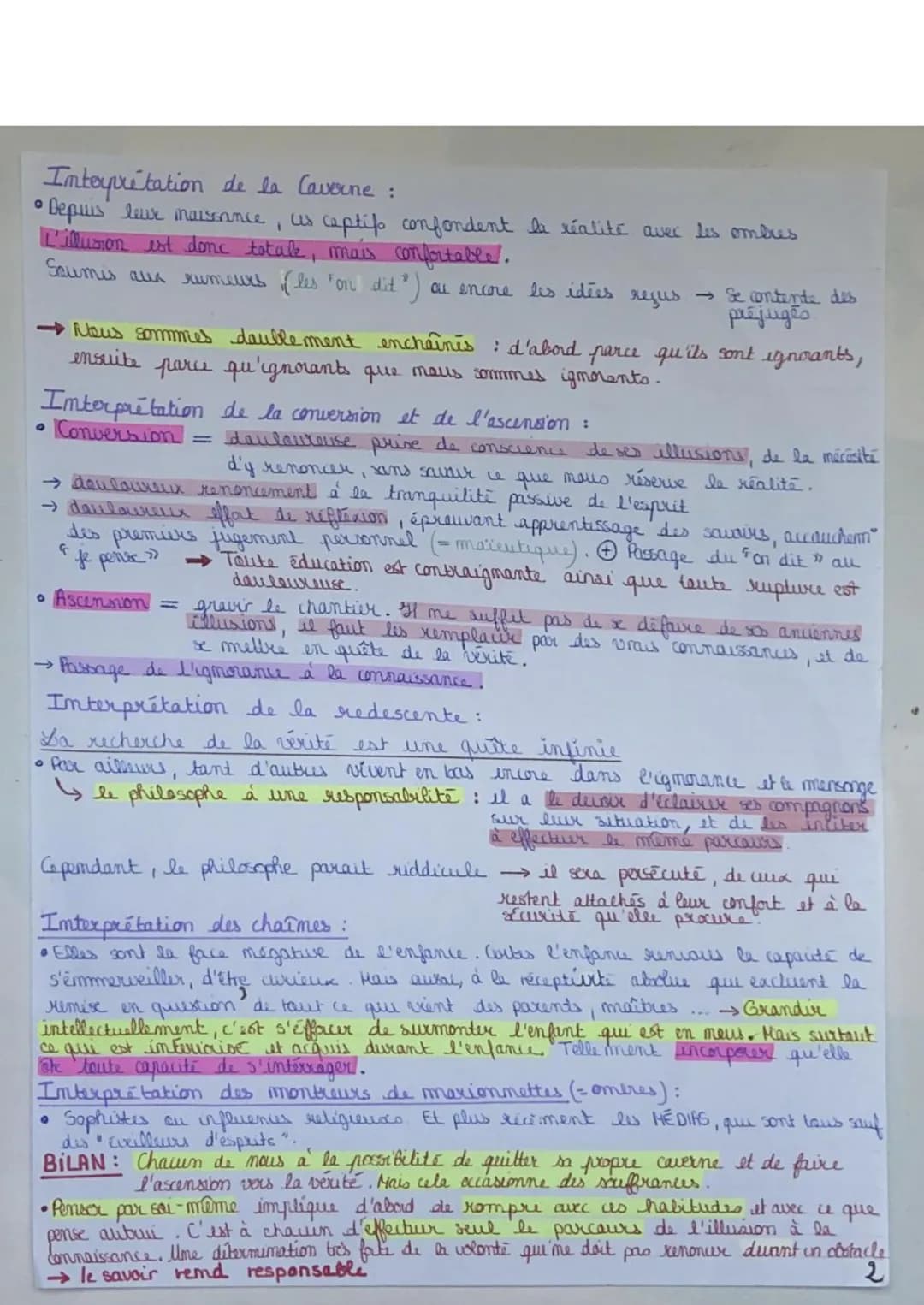 L'
lime allegorie est un récit symbolique
allégorie de la
Description de la Caverne et du parcours du déténu libéré
1 moment:
matre enchaîne