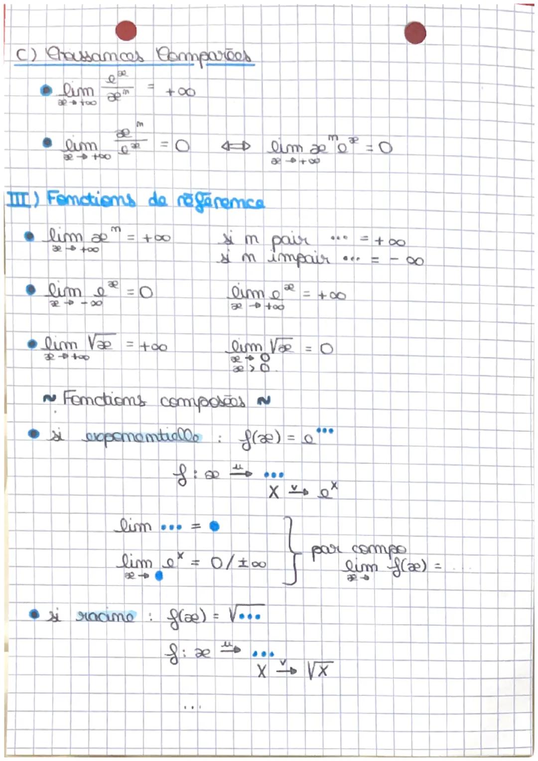 lim floo) = +00
8448
• lim flæe):
€49
= +00
I) Asymetatos
A) Horizontalo
Si lim free) = 0
84+8
B) Verticale
Si lim f(a) = ± ∞
●
alors
t
Limi