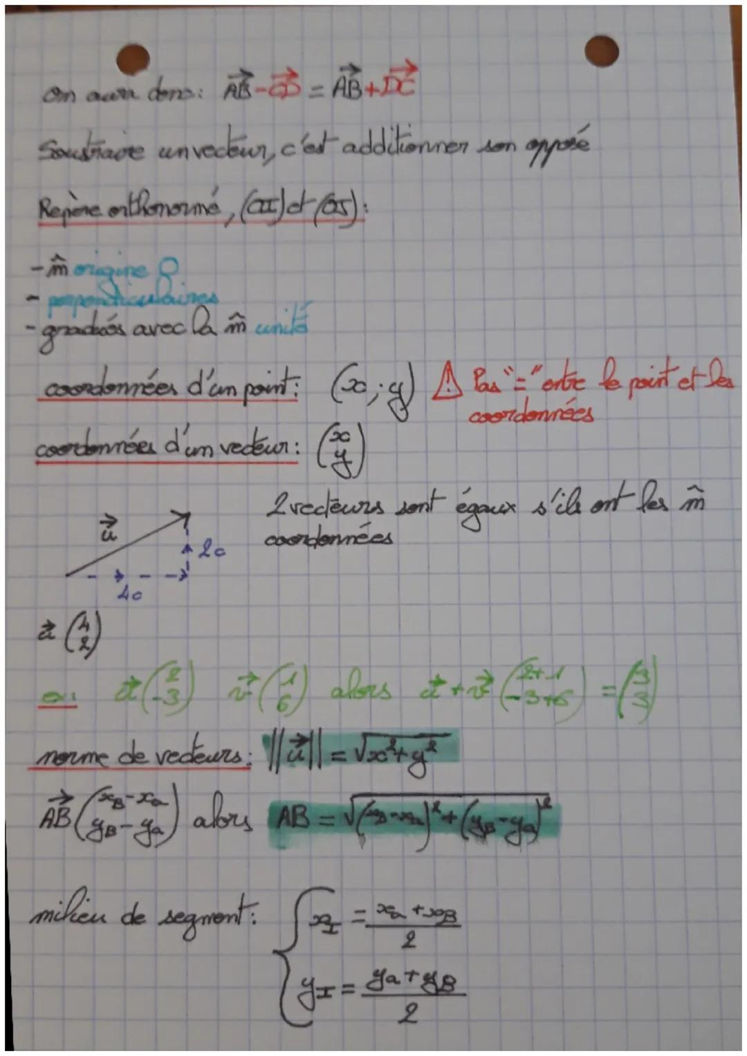 ne vecteur a 3 caractéristiques:
direction (AB)
sens, de A vers B
Si Act B son
sont c
vodeurs égaux: în duracion, in sons et im monume
vecte