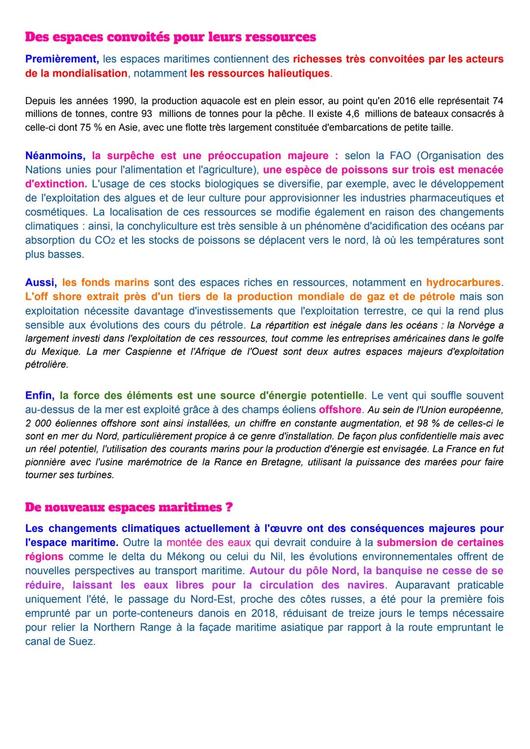 géographie: mers et océans
les ressources halieutiques: constituées de poissons, mollusques, crustacés algues et autres
ressources marines q