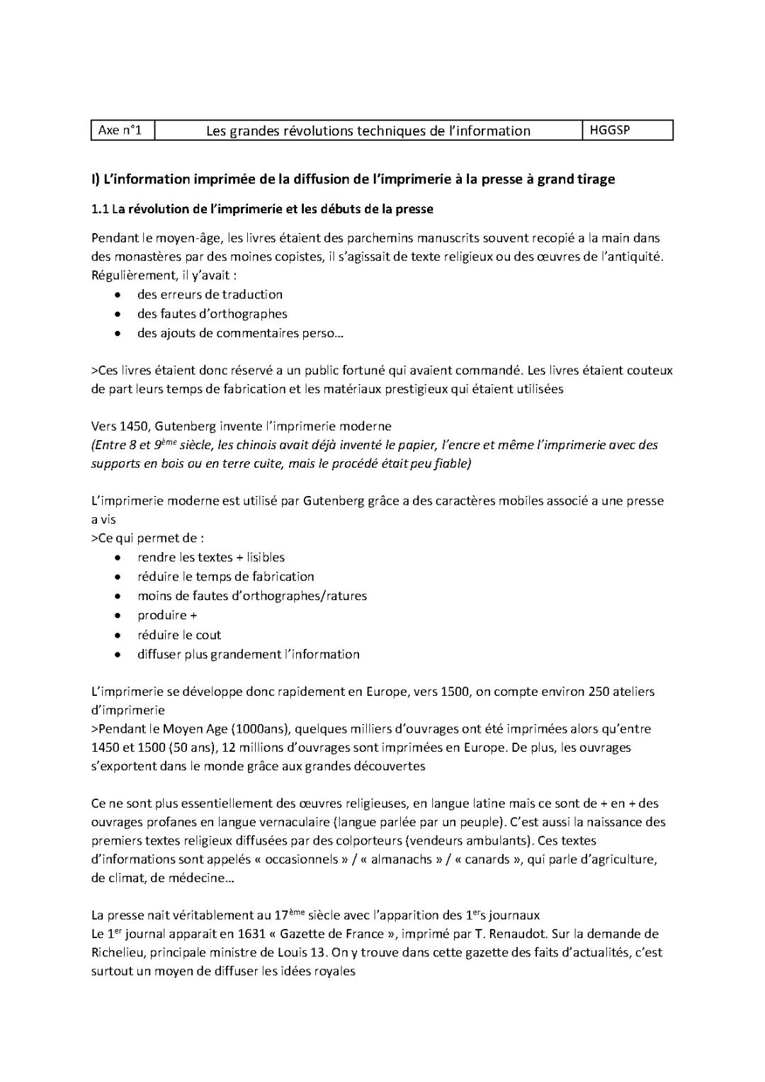 Histoire de l'imprimerie et de la presse : Les grandes révolutions techniques de l'information