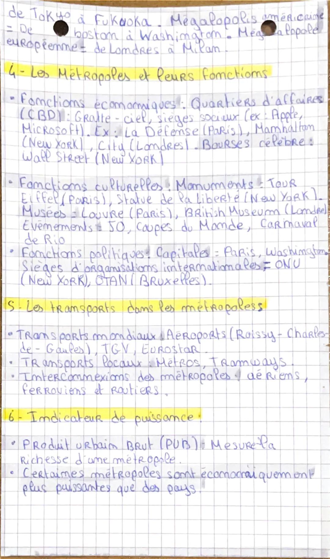 # GEO

Urbanisation et metropolisatiom

1-L'Urbanisation!

• Urbanisation, augmentation de la population.
urbaine et extension des villes

•