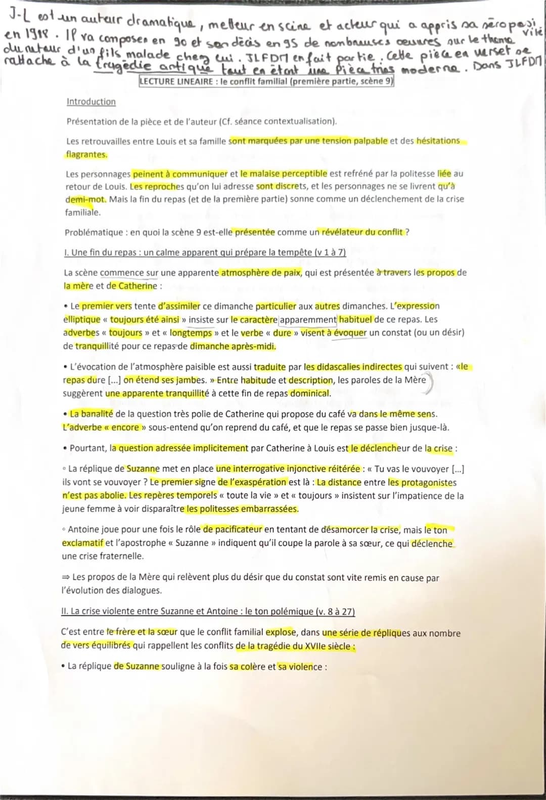 Analyse de la scène 9 - Conflit familial et tensions dans JLFDM