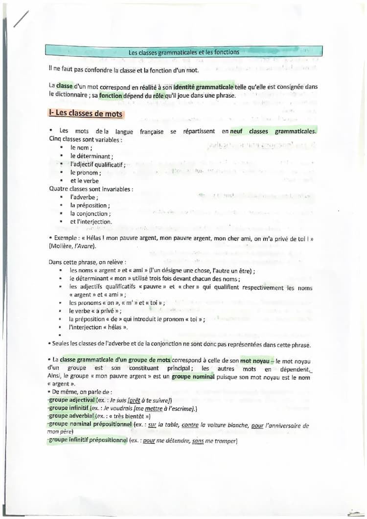 Know Classes et fonctions grammaticales thumbnail