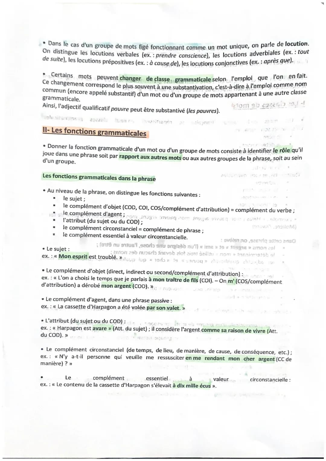 Il ne faut pas confondre la classe et la fonction d'un mot.
La classe d'un mot correspond en réalité à son identité grammaticale telle qu'el