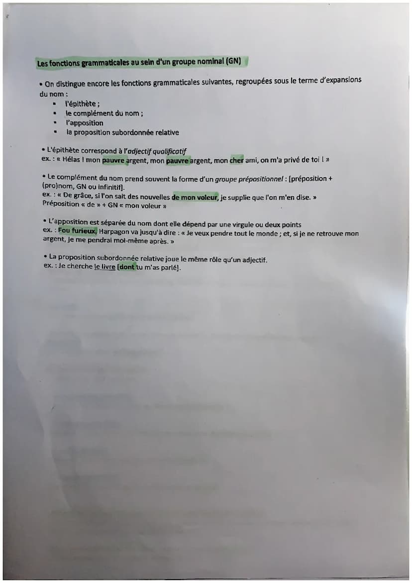 Il ne faut pas confondre la classe et la fonction d'un mot.
La classe d'un mot correspond en réalité à son identité grammaticale telle qu'el