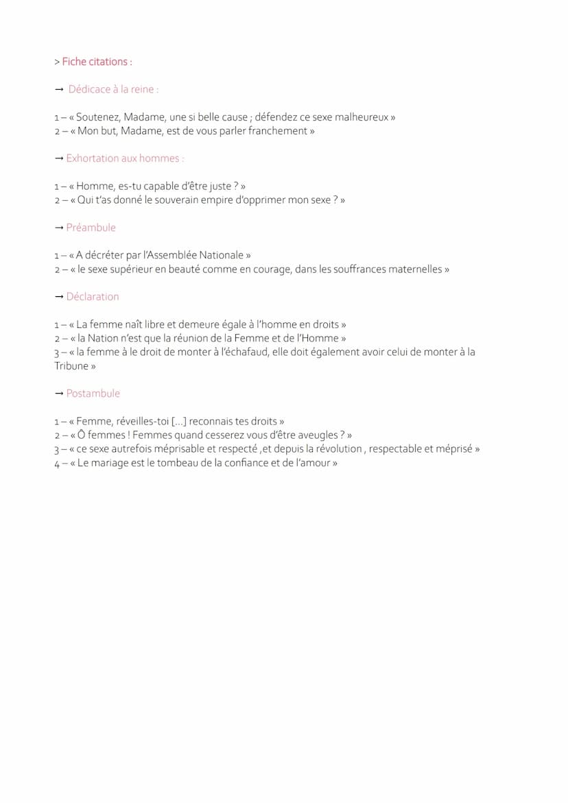 Déclaration des droits de la Femme et de la Citoyenne-Olympe de Gouges
> Fiche identité de l'œuvre :
Titre : Déclaration des droits de la fe