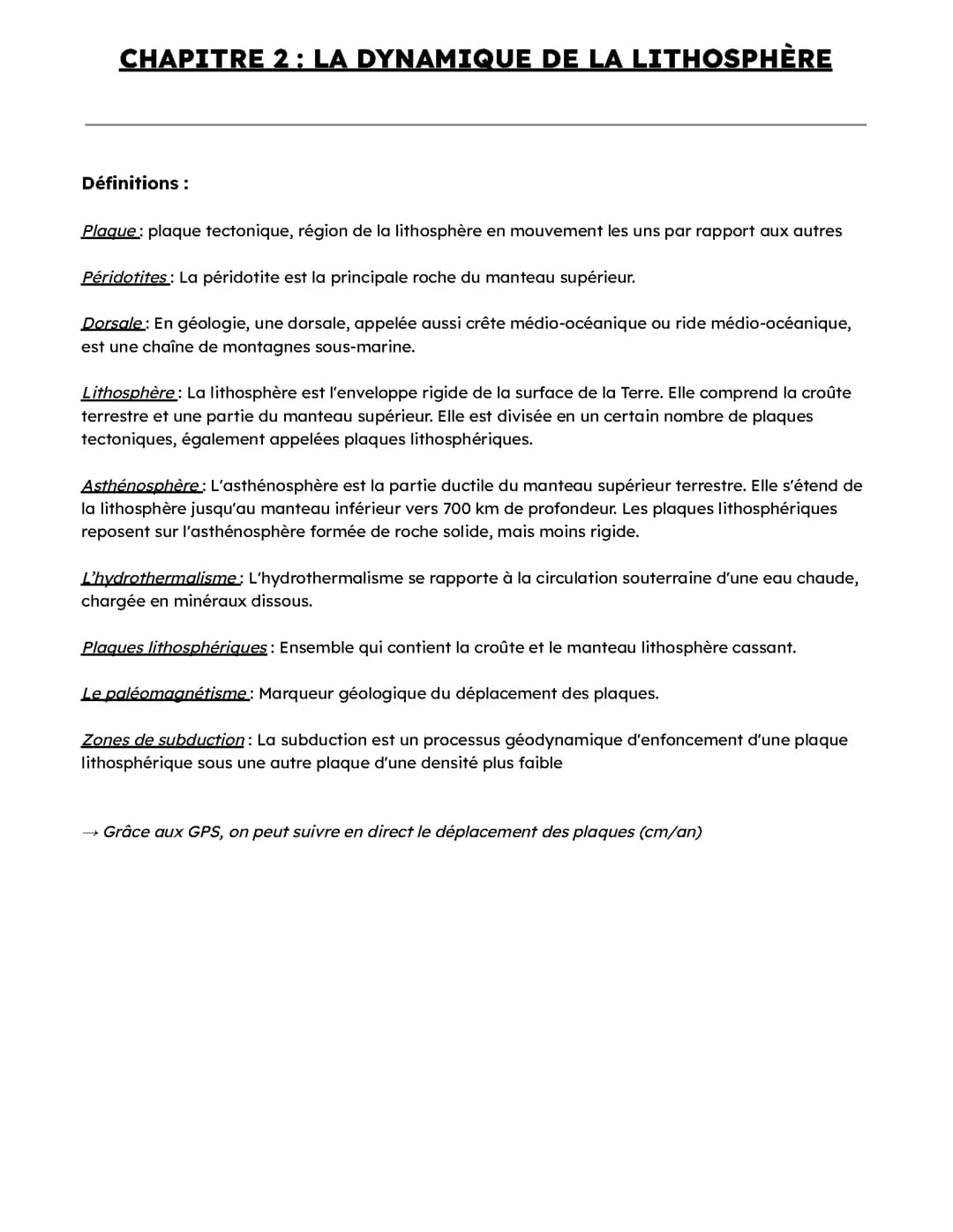 PREMIERE - SPE SVT - LITHOSPHERE