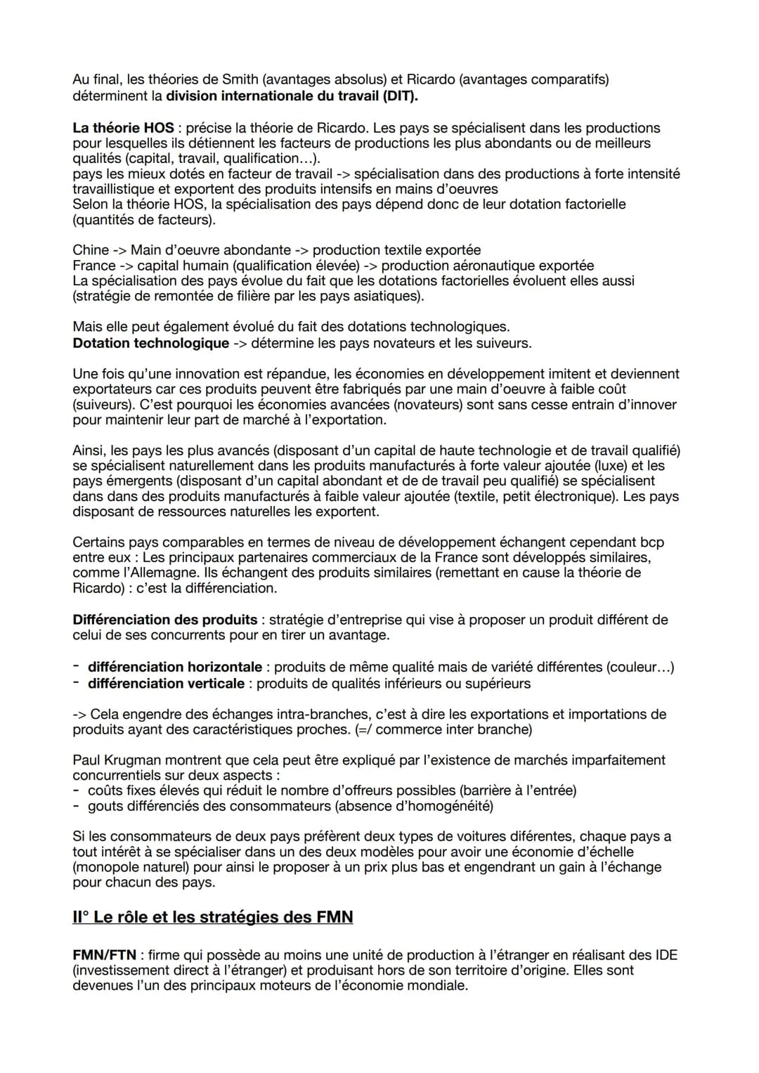 SES - le commerce international
commerce international: correspond aux flux d'échanges de biens et de services (exportations
et importations