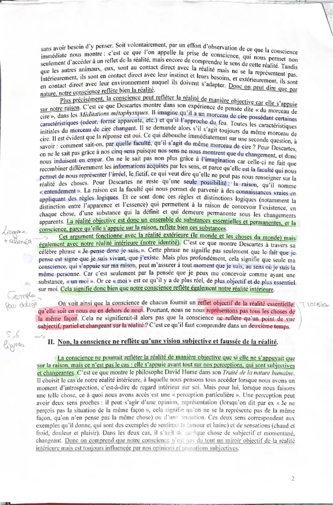 ## Corrigé - Notre conscience est-elle un miroir de la réalité ?

Conseils de méthode à mieux suivre

- Ne pas mentionner les auteurs ni leu