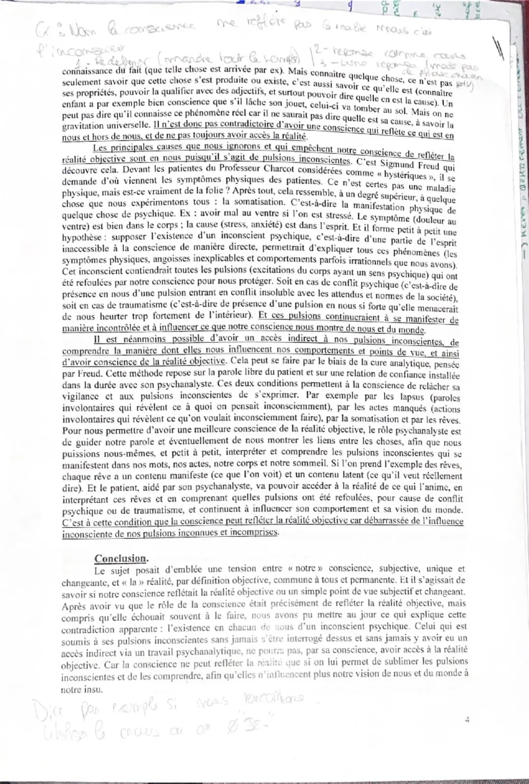 ## Corrigé - Notre conscience est-elle un miroir de la réalité ?

Conseils de méthode à mieux suivre

- Ne pas mentionner les auteurs ni leu