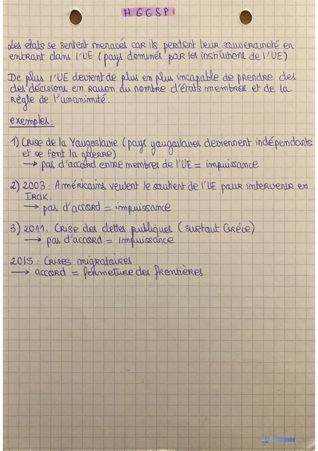 HGGSP
CONCLUSION
L'UE ET LA DEMOCRATIE
A) LA CONSTRUCTION EUROPÉENNE
l'Europe saRt traumatisée de 6 ans de guerre en 1945; l'obje-)
chip est