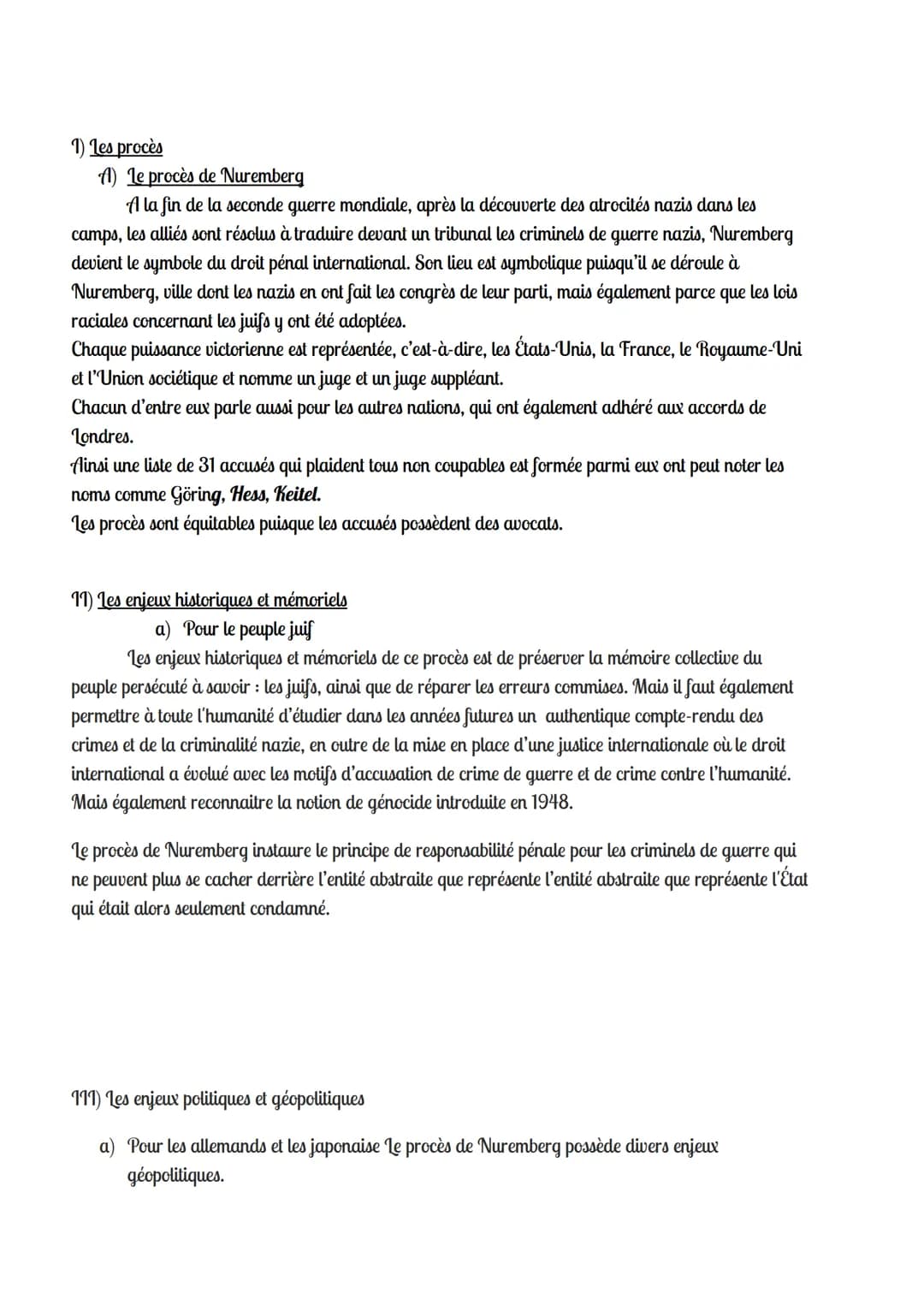 Sujet 1
Problématique
Plan
En quoi le procès de Nuremberg est-il un procès majeur pour l'histoire et les mémoires du monde et du
peuple juif