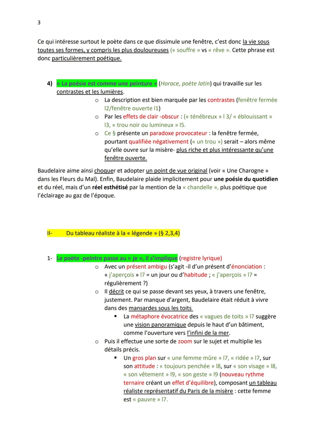 1
Explication linéaire 8 (Parcours n°2)
Introduction:
Présentation de l'auteur et de l'œuvre :
<< Les Fenêtres », Baudelaire, Le Spleen de P