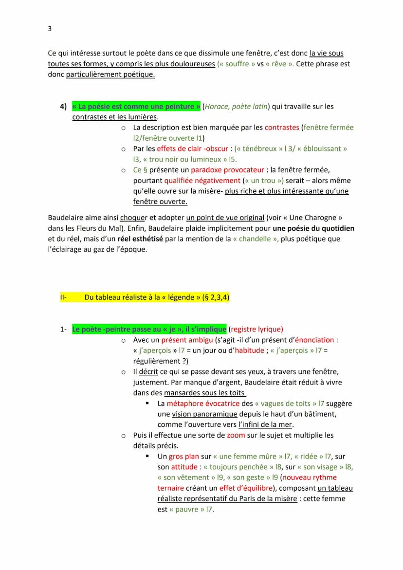 1
Explication linéaire 8 (Parcours n°2)
Introduction:
Présentation de l'auteur et de l'œuvre :
<< Les Fenêtres », Baudelaire, Le Spleen de P