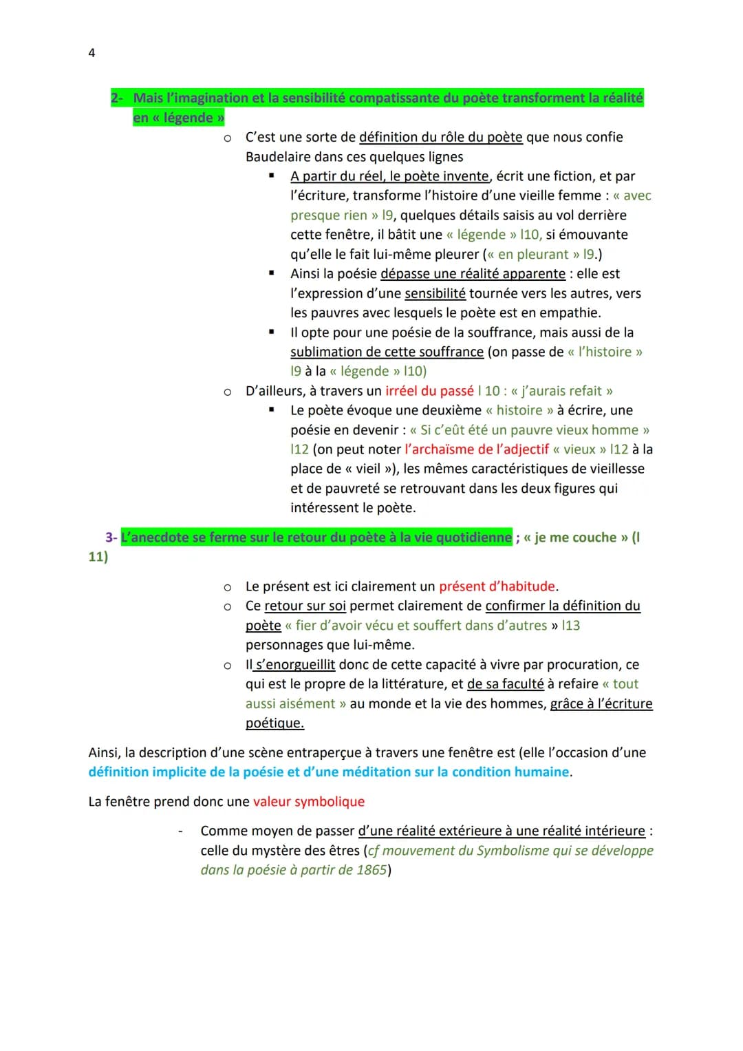 1
Explication linéaire 8 (Parcours n°2)
Introduction:
Présentation de l'auteur et de l'œuvre :
<< Les Fenêtres », Baudelaire, Le Spleen de P