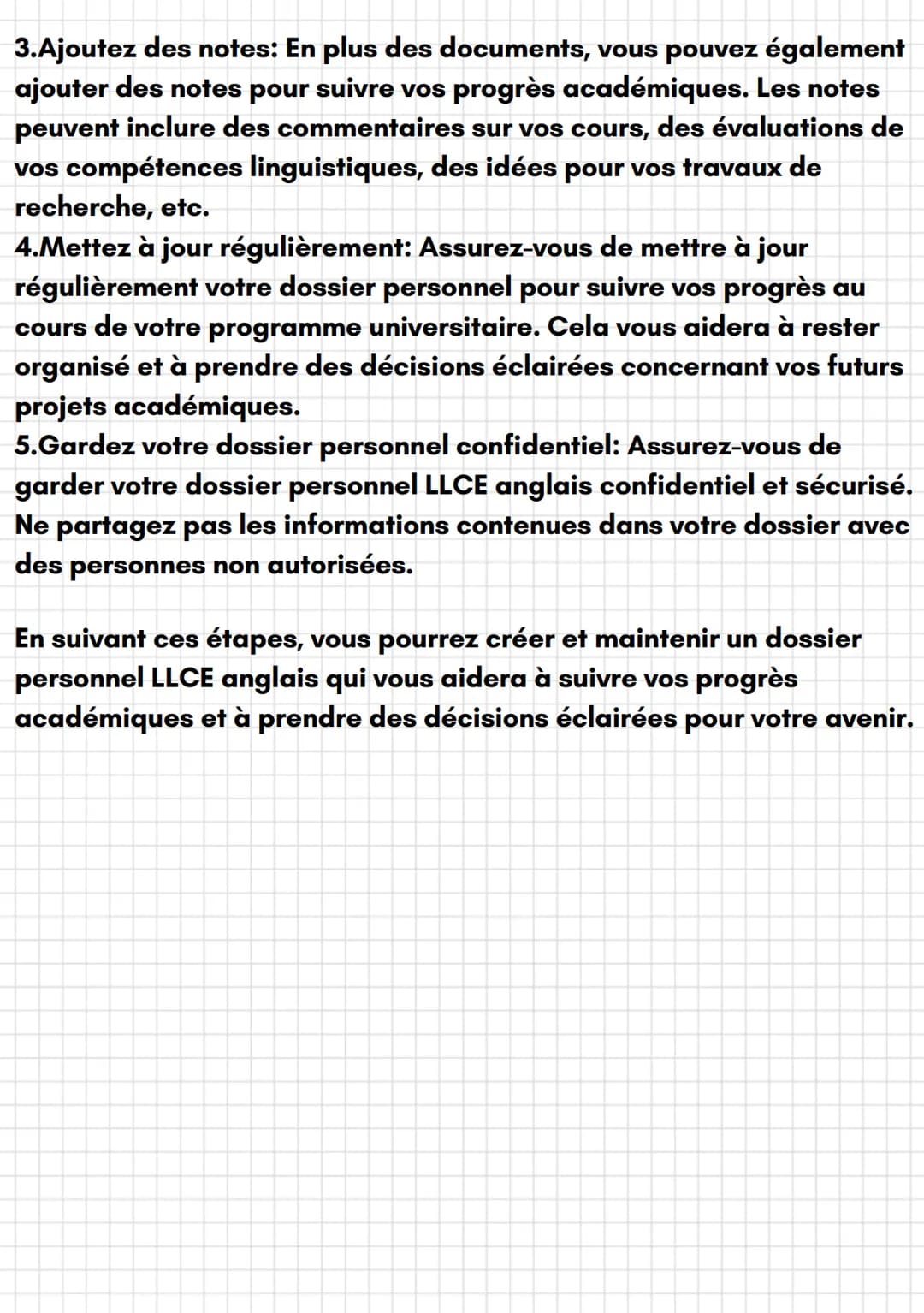 emathisf_jsxc
LLCE
Dossier personnel
Le dossier personnel LLCE anglais est un dossier qui est
généralement créé pour chaque étudiant inscrit