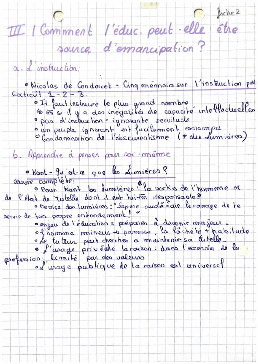 therme I: La vecherche de soi
partie 1: Education, transmition et éman ipation
Philosophie Spine I
fiche
I/ Pourquoi l'homme a-t-il besoin d