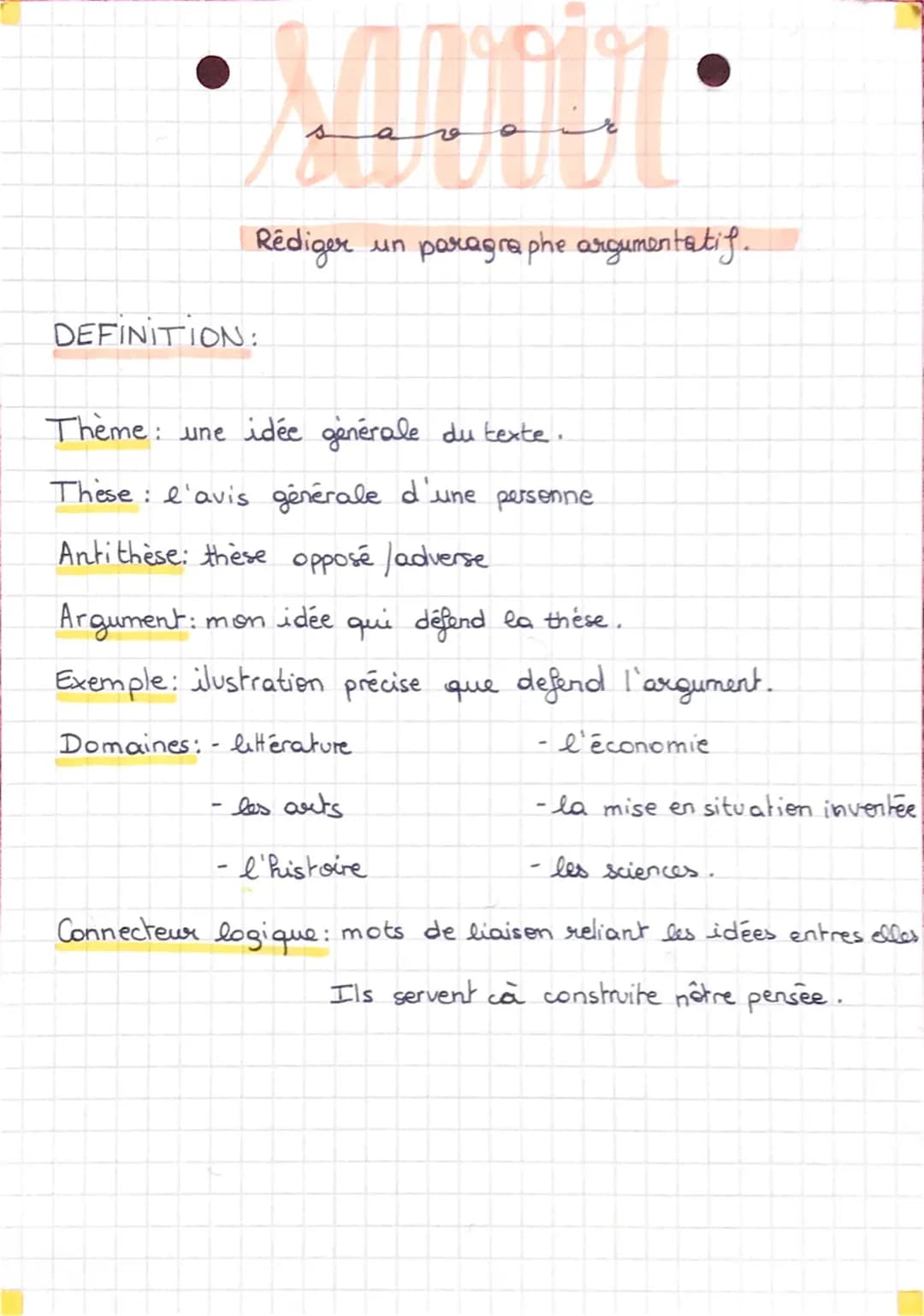 
<p>Un paragraphe argumentatif est une partie d'un texte qui présente une idée générale soutenue par des arguments, des exemples et des conn