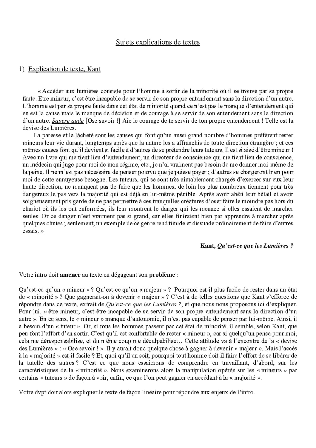 Sujets corrigés philo PDF - Explications de texte et commentaires gratuits
