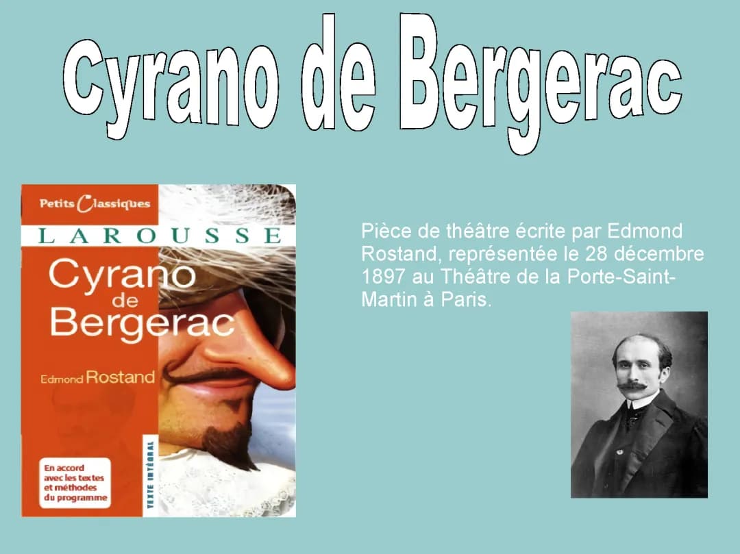 Fiche de lecture Cyrano de Bergerac 4ème - Analyse, Résumé et Personnages