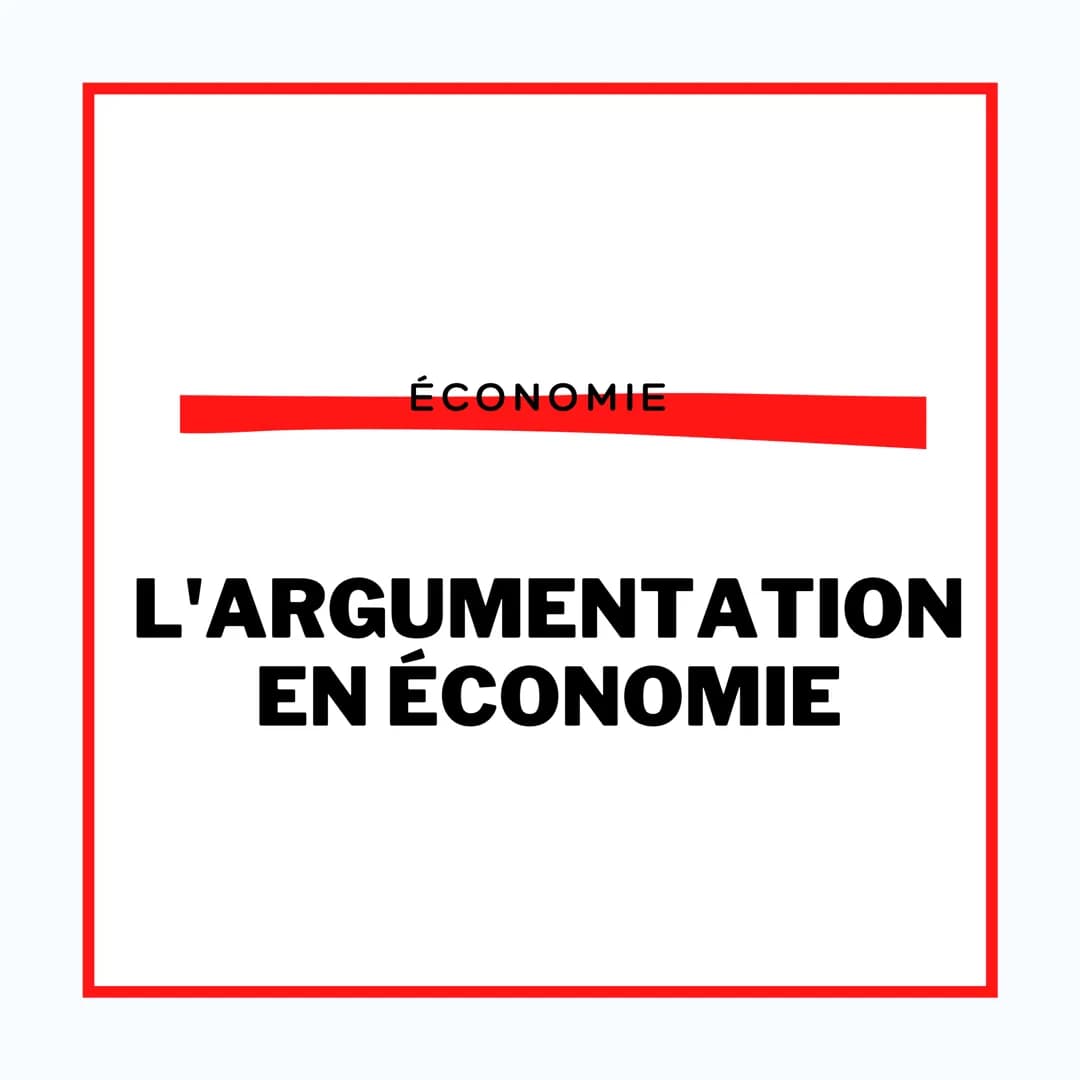 ÉCONOMIE
L'ARGUMENTATION
EN ÉCONOMIE L'ARGUMENTATION
ECO
L' INTRODUCTION : elle doit comprendre une
phrase d'accroche, la présentation de la
