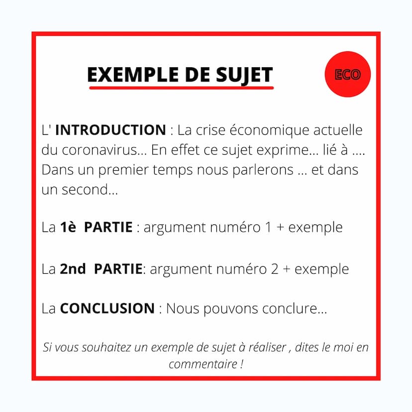 ÉCONOMIE
L'ARGUMENTATION
EN ÉCONOMIE L'ARGUMENTATION
ECO
L' INTRODUCTION : elle doit comprendre une
phrase d'accroche, la présentation de la
