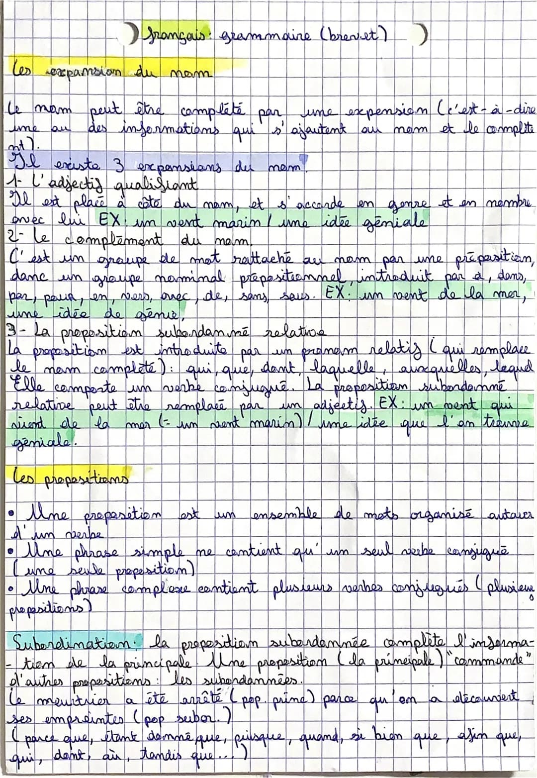 ) français: grammaire (brevet) )
les
expansion du nam
le mam peut être complété par
Time
an
(nt).
Il existe 3 expensions du
une expension ( 