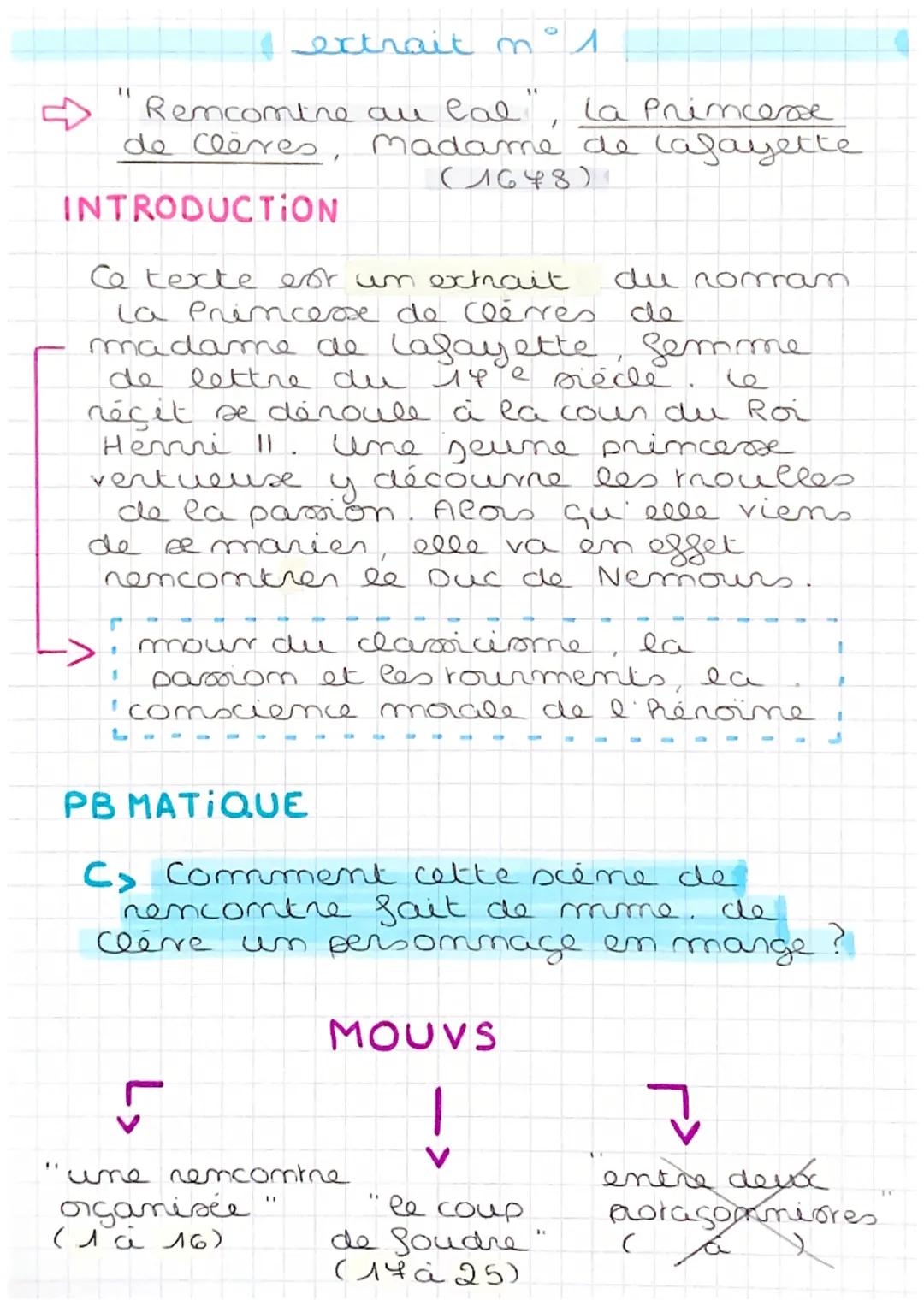 # extrait m° 1

$"Rencontre au lal", La Princese$

de Clères, Madame de lafayette

(1648)

INTRODUCTION

Ce texte eor un extrait du roman

L