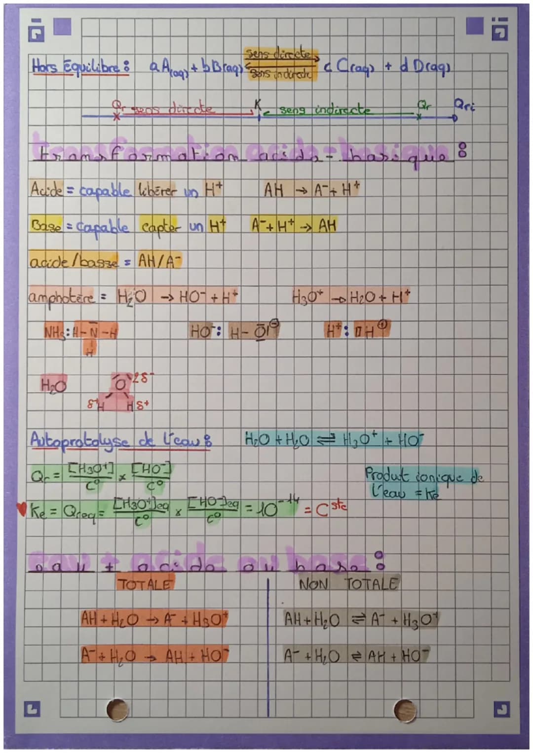 echinic
Fram Formation mom to Falo
A l'état final
• Les quantités de matière des espèces ne variect pas.
Tout les réactifs et les produits c