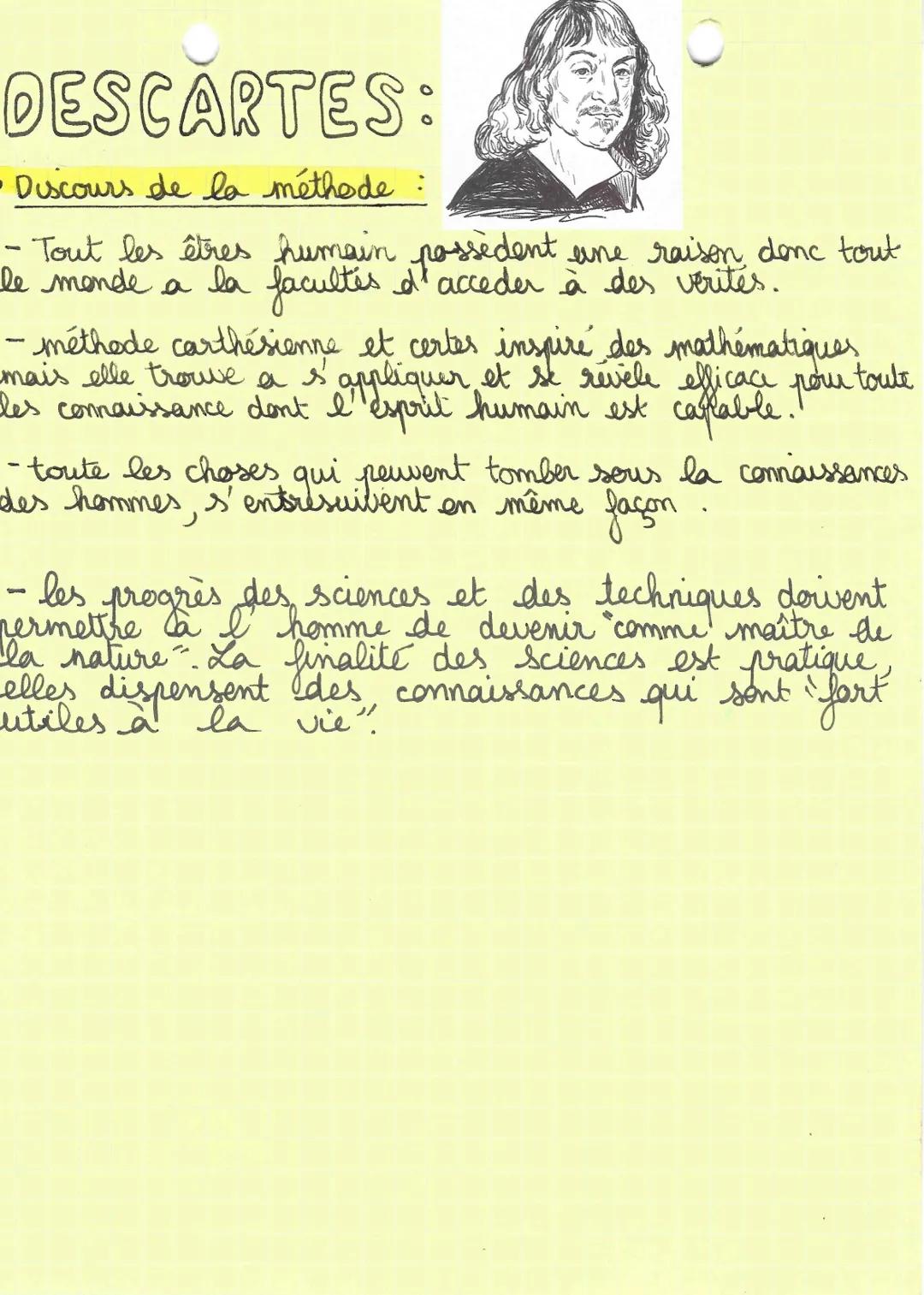 DESCARTES:
• Méditations métaphysiques
-L'être humain, parceque
il possède
une volonté infini dispose d'un libre arbitre.
autrement appelé <