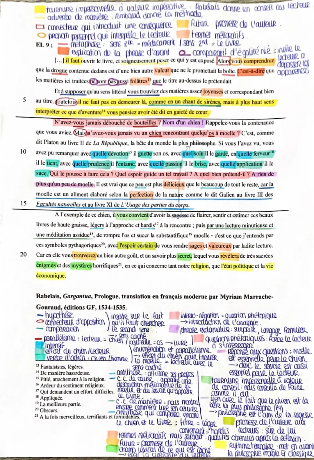 EL9
INTRODUCTION (1 min 30 max.)
Carte d'identité de l'œuvre :
a) Auteur: Né à la fin du XVème siècle, François Rabelais est un écrivain hum