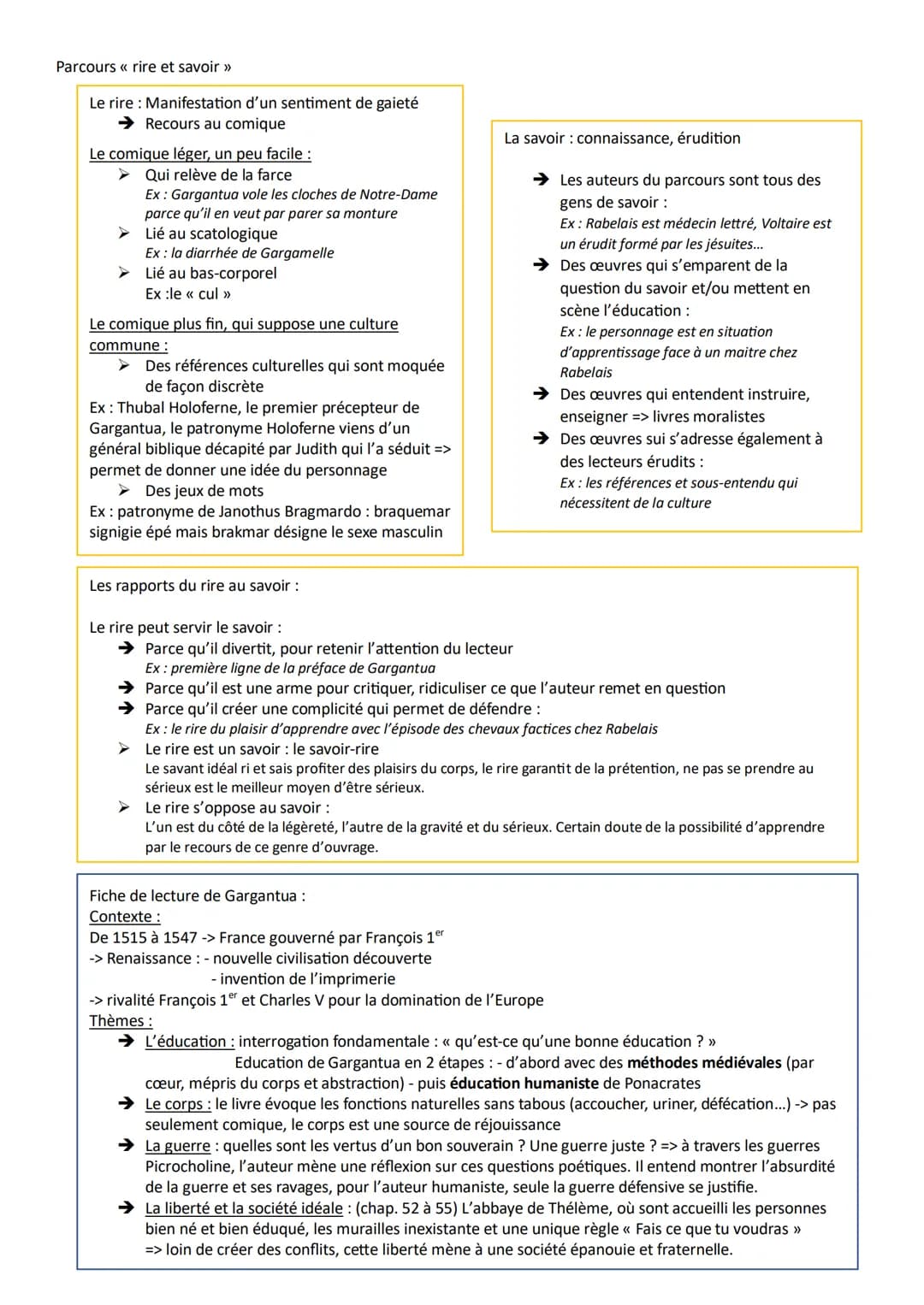 Parcours « rire et savoir >>
Le rire : Manifestation d'un sentiment de gaieté
➜ Recours au comique
Le comique léger, un peu facile :
Qui rel