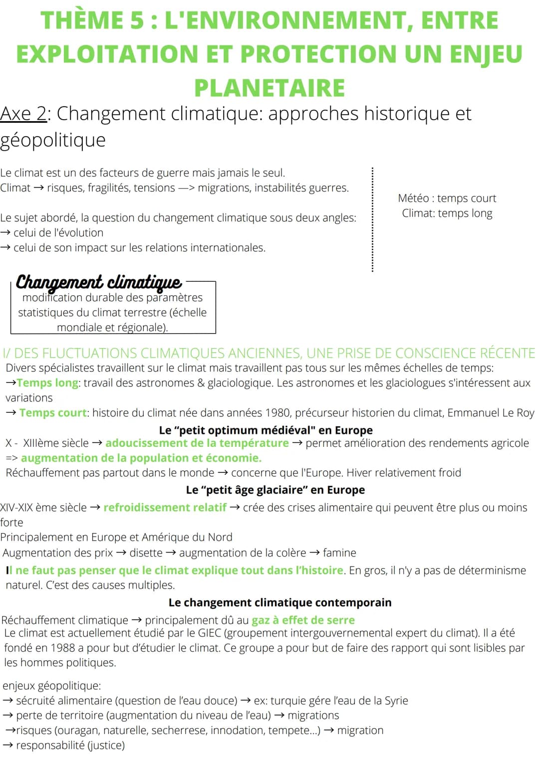 
<p>Le climat est un des facteurs de guerre mais jamais le seul. Il entraîne des risques, des fragilités, des tensions, des migrations, des 